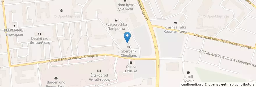 Mapa de ubicacion de Сбербанк en Rússia, Distrito Federal Central, Oblast De Ivanovo, Ивановский Район, Городской Округ Иваново.