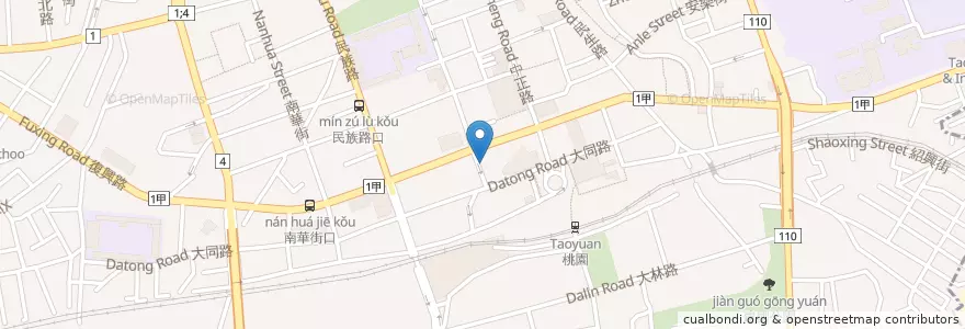 Mapa de ubicacion de 福利川菜 en Taiwan, 桃園市, 桃園區.