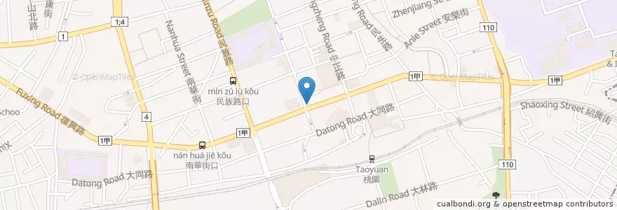 Mapa de ubicacion de 兆豐國際商業銀行 en 台湾, 桃園市, 桃園区.