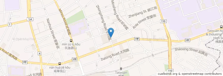Mapa de ubicacion de 屈臣氏 en 台湾, 桃園市, 桃園区.
