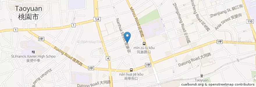 Mapa de ubicacion de 遠東國際商業銀行 en تايوان, تاو يوان, 桃園區.