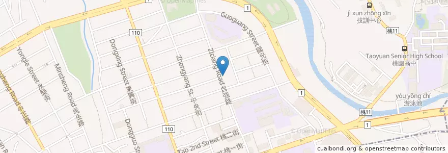 Mapa de ubicacion de 阿嬤的咖啡屋 en 臺灣, 桃園市, 桃園區.