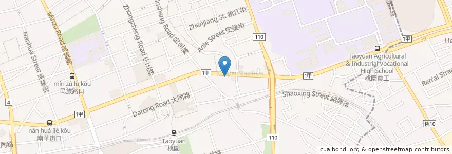 Mapa de ubicacion de 元大商業銀行 en Taiwan, 桃園市, 桃園區.