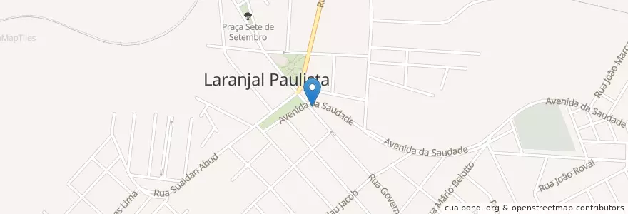 Mapa de ubicacion de Drogaria Santa Paula en البَرَازِيل, المنطقة الجنوبية الشرقية, ساو باولو, Região Geográfica Intermediária De Campinas, Região Imediata De Piracicaba, Laranjal Paulista.