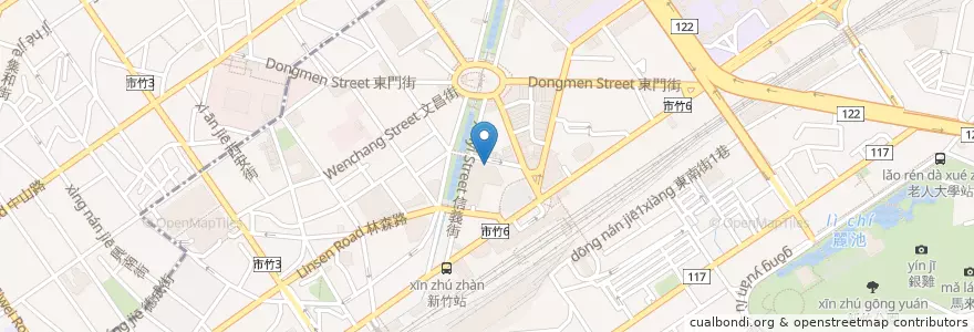 Mapa de ubicacion de 林森路立體停車場 en 타이완, 타이완성, 신주시, 둥구.