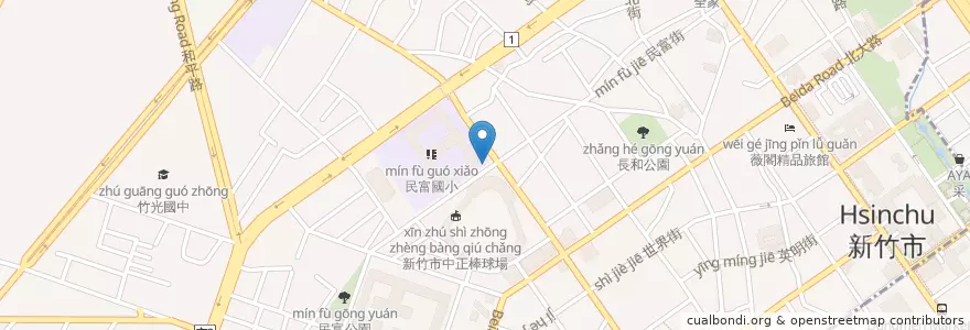 Mapa de ubicacion de 新竹棒球場 en Taïwan, Province De Taïwan, Hsinchu, 北區.