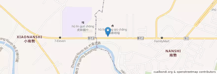 Mapa de ubicacion de Hulin baseball field en Taiwan, Taiwan Province, Hsinchu, Xiangshan District.