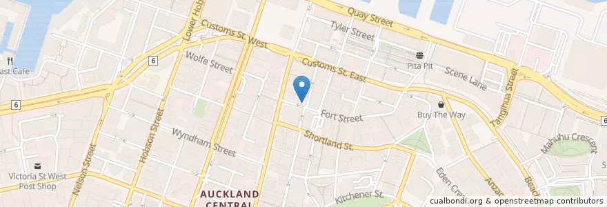 Mapa de ubicacion de Fort Street Union en Nuova Zelanda, Auckland, Waitematā.