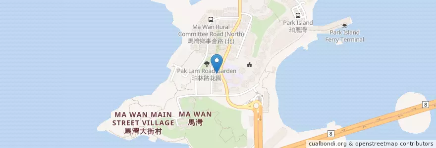 Mapa de ubicacion de Tablis Cafe en چین, هنگ‌کنگ, گوانگ‌دونگ, 新界 New Territories, 荃灣區 Tsuen Wan District.