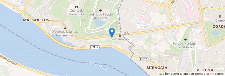 Mapa de ubicacion de Ignez miradouro en Portugal, Norte, Área Metropolitana Do Porto, Porto, Porto, Lordelo Do Ouro E Massarelos.