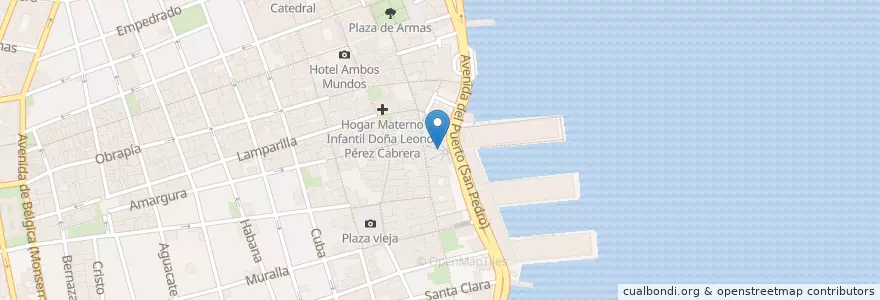 Mapa de ubicacion de Parque de las palomas en 쿠바, La Habana, La Habana Vieja.