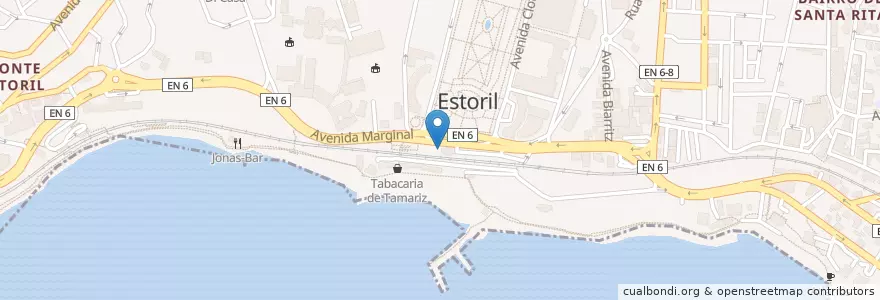 Mapa de ubicacion de Estação Estoril en پرتغال, Área Metropolitana De Lisboa, Lisboa, Grande Lisboa, Cascais, Cascais E Estoril.