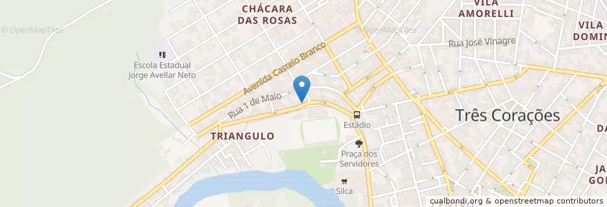 Mapa de ubicacion de Celso Salgados Delivery en 브라질, 남동지방, 미나스제라이스, Região Geográfica Intermediária De Varginha, Microrregião Varginha, Três Corações.