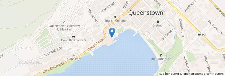 Mapa de ubicacion de The pier en Yeni Zelanda, Otago, Queenstown-Lakes District.