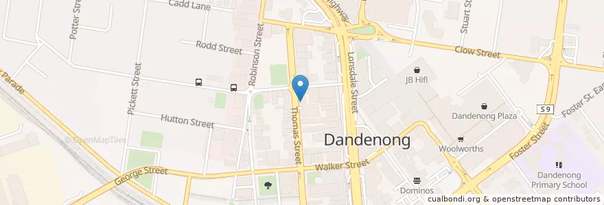 Mapa de ubicacion de Sahar Takeaway en Australien, Victoria, City Of Greater Dandenong.