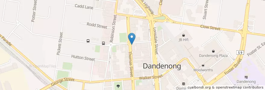 Mapa de ubicacion de Kabul Roundabout Pizza & Takeaway en Австралия, Виктория, City Of Greater Dandenong.