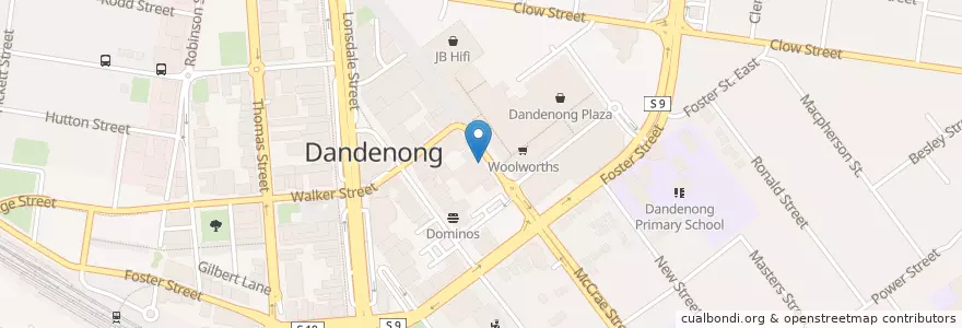 Mapa de ubicacion de The Coffee Bar en استرالیا, Victoria, City Of Greater Dandenong.