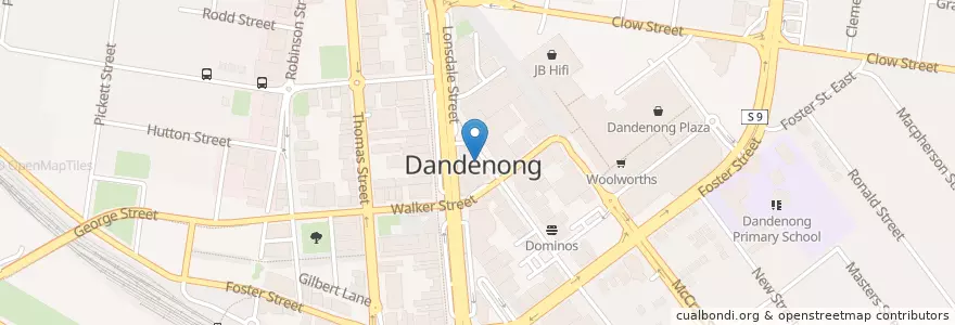 Mapa de ubicacion de Post Shop en Avustralya, Victoria, City Of Greater Dandenong.