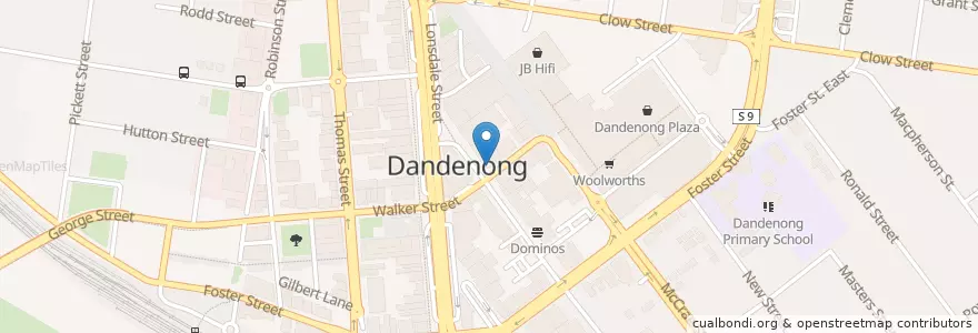 Mapa de ubicacion de Dandenong Central Pharmacy en オーストラリア, ビクトリア, City Of Greater Dandenong.