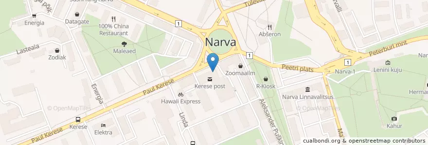 Mapa de ubicacion de Pappa Pizza en Narva Linn.