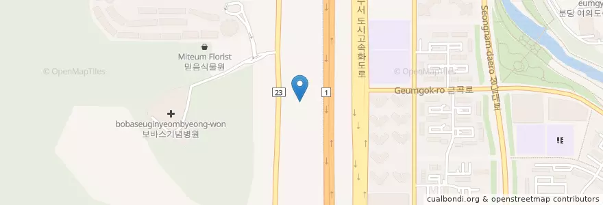 Mapa de ubicacion de 유치회관 en Corea Del Sud, Gyeonggi, 분당구.