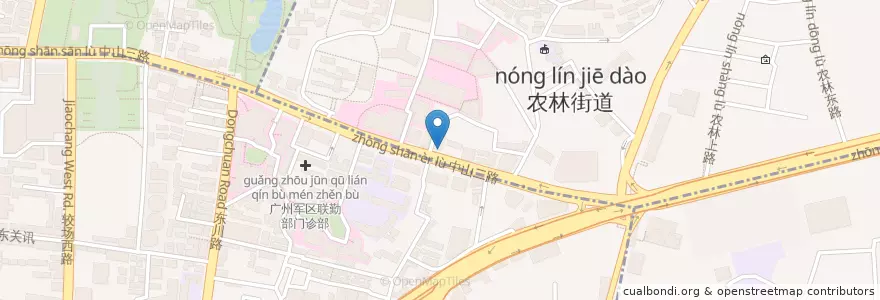 Mapa de ubicacion de 华辉广味道 en 중국, 광둥성, 광저우시, 越秀区.
