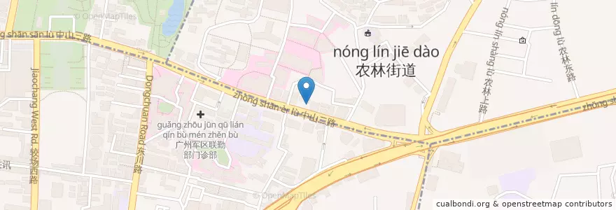 Mapa de ubicacion de 三餐乐 en چین, گوانگ‌دونگ, 广州市, 越秀区.