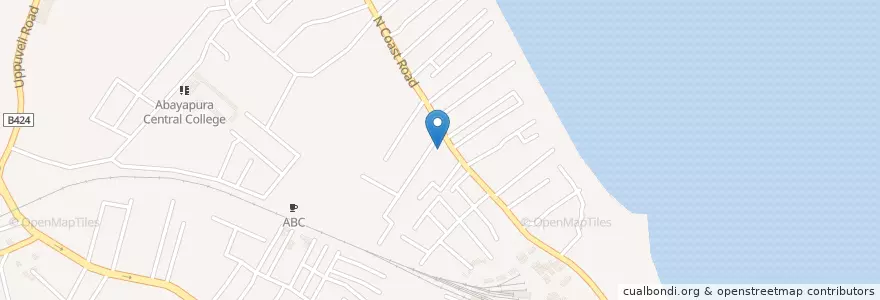 Mapa de ubicacion de Luxmy en ශ්‍රී ලංකාව இலங்கை, கிழக்கு மாகாணம், තිරිකුණාමළය දිස්ත්‍රික්කය.