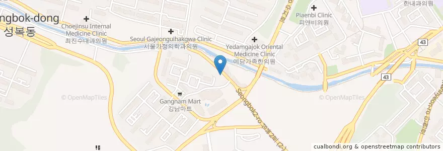 Mapa de ubicacion de 스타벅스 en Corea Del Sud, Gyeonggi, 용인시, 수지구.