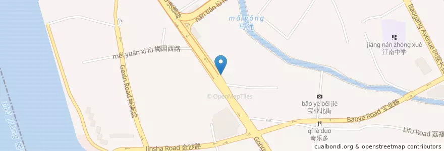 Mapa de ubicacion de 广州市海珠区食品药品检验所 en China, Guangdong, Guangzhou City, Haizhu District, 龙凤街道.