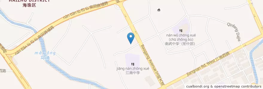 Mapa de ubicacion de 中国工商银行 en الصين, غوانغدونغ, 广州市, 海珠区, 龙凤街道.