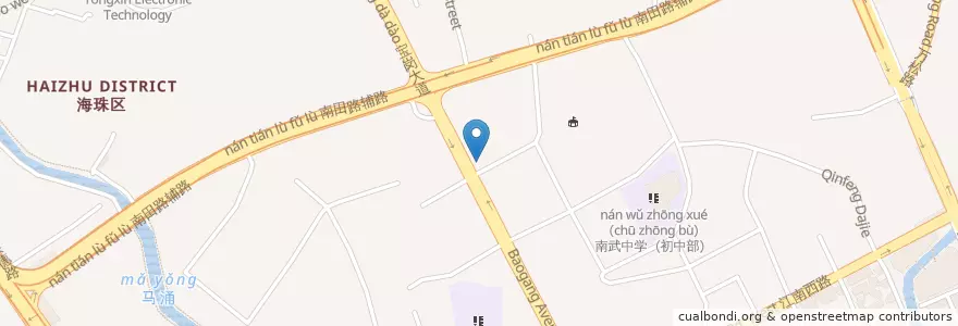 Mapa de ubicacion de 中国农业银行 en 中国, 広東省, 広州市, 海珠区, 海幢街道.