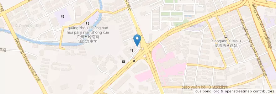Mapa de ubicacion de 72街 en Chine, Guangdong, Canton, 海珠区, 昌岗街道.