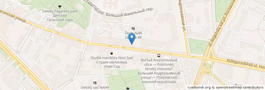 Mapa de ubicacion de Бургер & Фрайс en Russia, Distretto Federale Centrale, Москва, Центральный Административный Округ, Таганский Район.