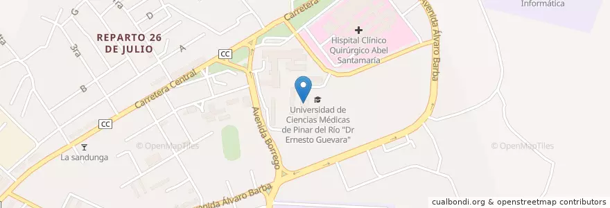 Mapa de ubicacion de Teatro Dr Teovaldo Luis Triana en Kuba, Pinar Del Río, Pinar Del Río, Ciudad De Pinar Del Río.