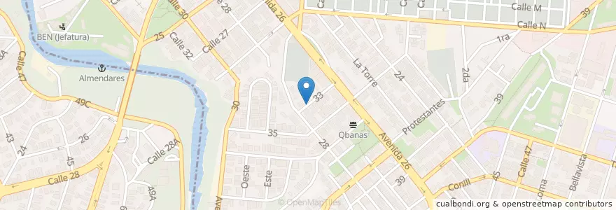 Mapa de ubicacion de calle 33 n. vedado en كوبا, La Habana, Plaza De La Revolución.