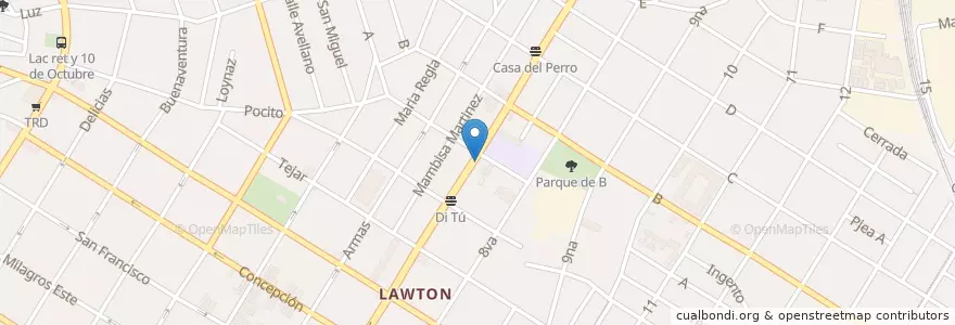Mapa de ubicacion de Cupet Porvenir y A en 쿠바, La Habana, Diez De Octubre.