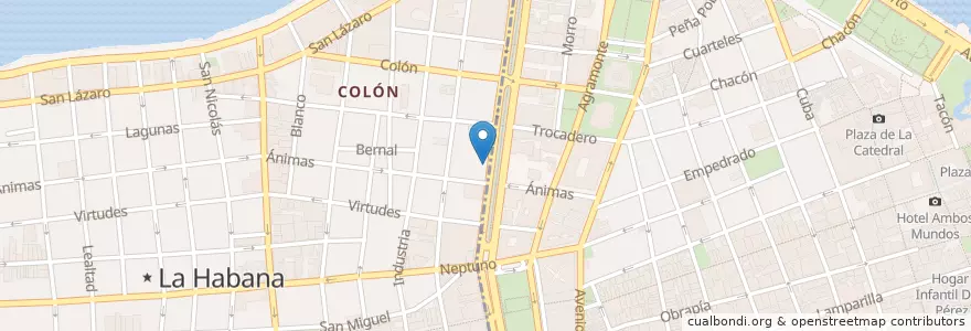 Mapa de ubicacion de prado 264 en キューバ, La Habana, La Habana Vieja.