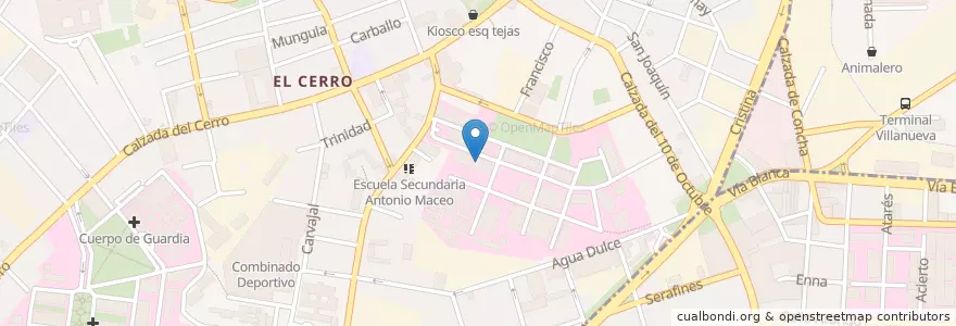 Mapa de ubicacion de Avelino en 古巴, La Habana, Cerro.