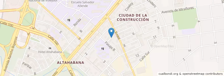 Mapa de ubicacion de reparto embil en Cuba, La Habana, Boyeros.