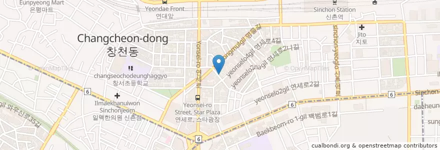 Mapa de ubicacion de Outdark Chicken House en Südkorea, Seoul, 마포구.