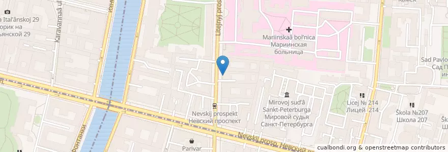 Mapa de ubicacion de SPSR Express en Rusia, Северо-Западный Федеральный Округ, Óblast De Leningrado, San Petersburgo, Центральный Район.