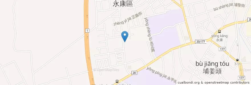 Mapa de ubicacion de 越南河粉 en Taiwán, 臺南市, 永康區.