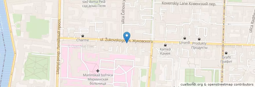 Mapa de ubicacion de 7Fridays en Russia, Northwestern Federal District, Leningrad Oblast, Saint Petersburg, Центральный Район, Литейный Округ.