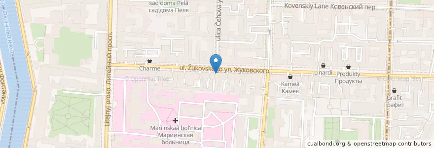 Mapa de ubicacion de Dr. Moro en Russia, Northwestern Federal District, Leningrad Oblast, Saint Petersburg, Центральный Район, Литейный Округ.