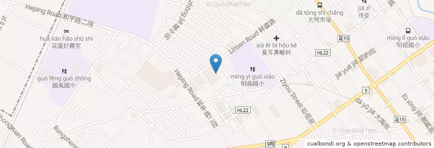 Mapa de ubicacion de 193美式酒餐館 en Tayvan, 臺灣省, Hualien, 花蓮市.