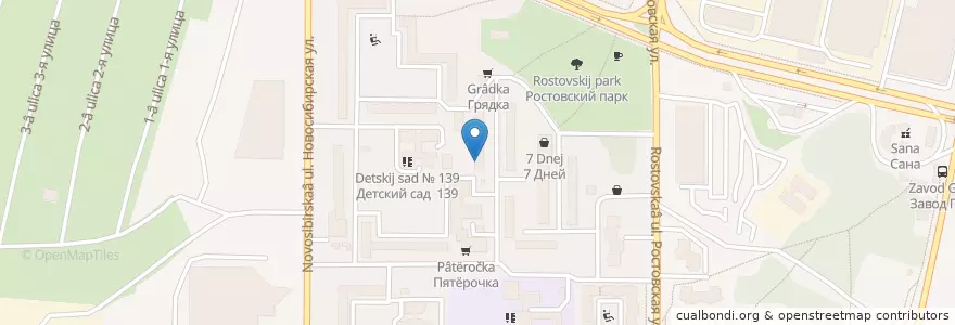 Mapa de ubicacion de Аптека "Забота" en Russia, Distretto Federale Centrale, Oblast' Di Voronež, Городской Округ Воронеж.