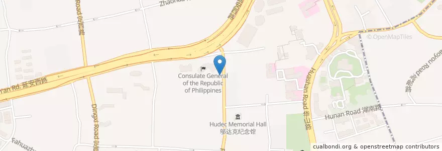Mapa de ubicacion de 东北人 en China, Shanghai, Changning.