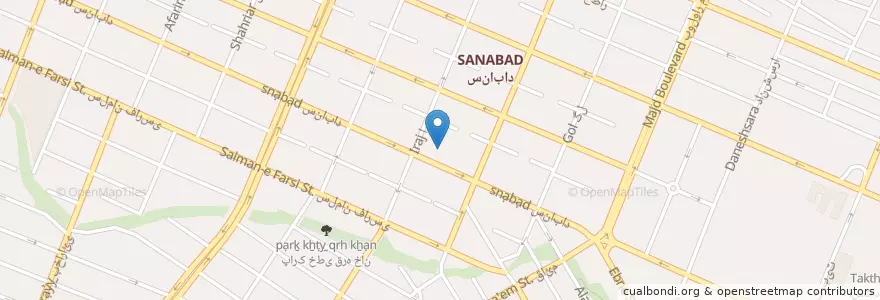 Mapa de ubicacion de درمانگاه سناباد en Iran, استان خراسان رضوی, شهرستان مشهد, مشهد, بخش مرکزی شهرستان مشهد.