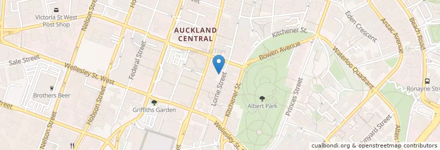 Mapa de ubicacion de Faro en نیوزیلند, Auckland, Waitematā.